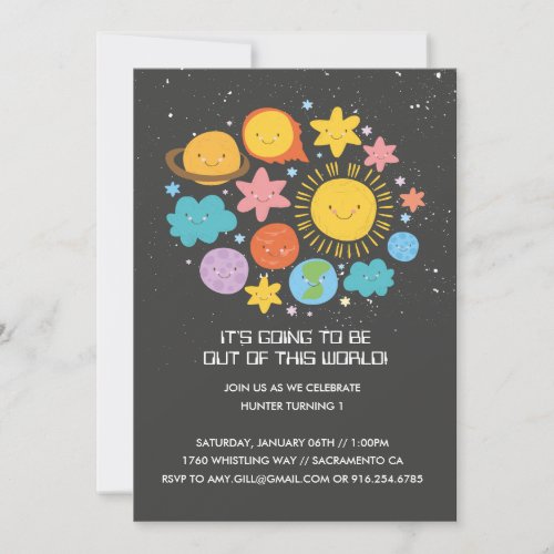 Solar System Birthday Invitaiton Invitation