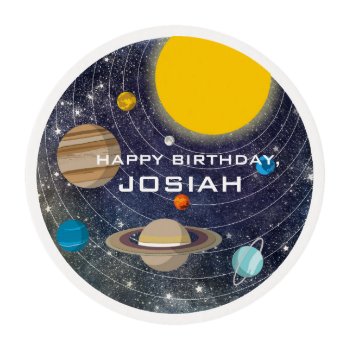 Solar System Birthday Party Edible Frosting Rounds by LightinthePath at Zazzle