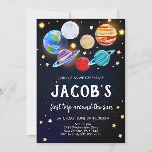 Solar System Birthday Space Planets Birthday Invitation