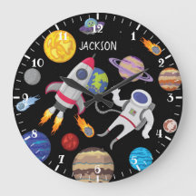Solar system cartoon astronaut planet outerspace