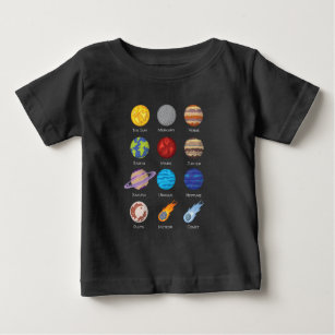 Solar system, Cartoon drawing of the planets Baby T-Shirt