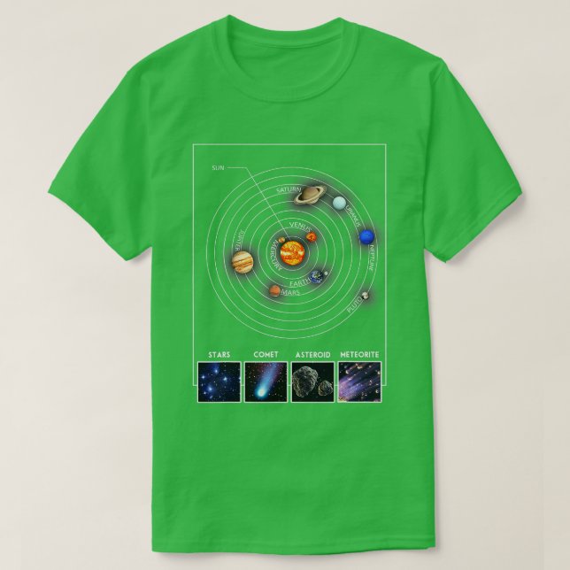 Solar System  Cool Astronomy Scientist Gift  T-Shirt (Design Front)