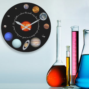 Solar System Custom Quote or Name Large Clock