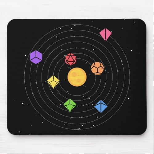 Solar System Dice Set Astrology Tabletop RPG Mouse Pad