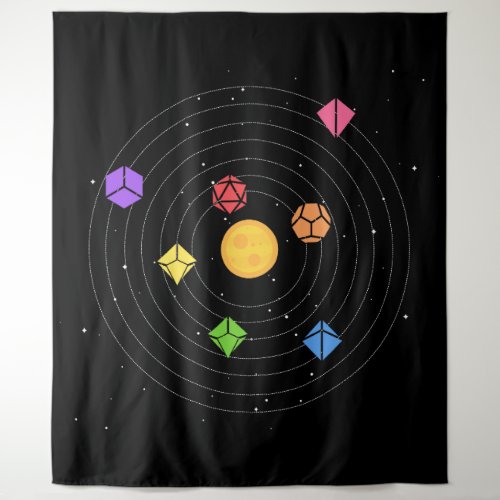 Solar System Dice Set Astrology Tabletop RPG Tapestry