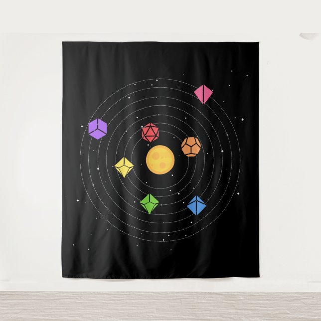 Solar System Dice Set Astrology Tabletop RPG Tapestry (Front)