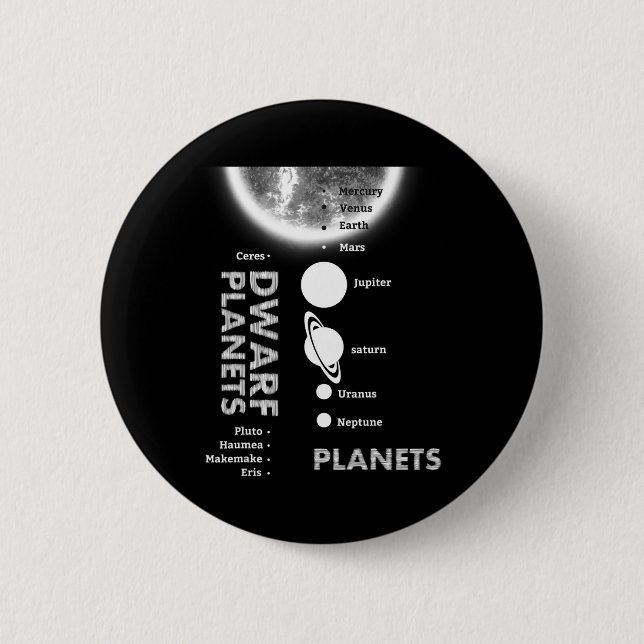 Solar System - Dwarf Planets Gift T Shirt  Button (Front)