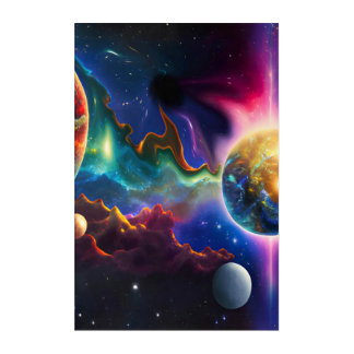 Solar System Entering Blackhole Acrylic Wall Art