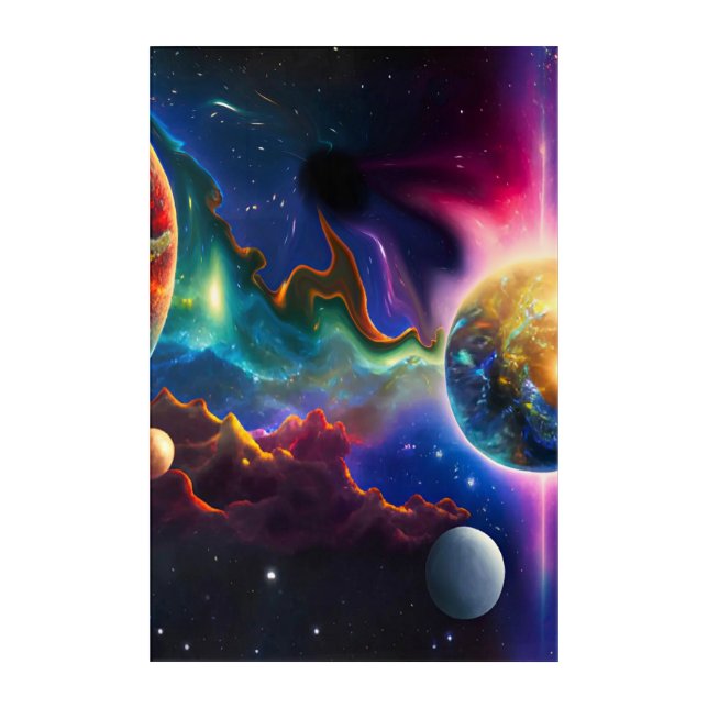 Solar System Entering Blackhole Acrylic Wall Art (Front)