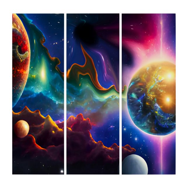 Solar System Entering Blackhole Triptych (Front)
