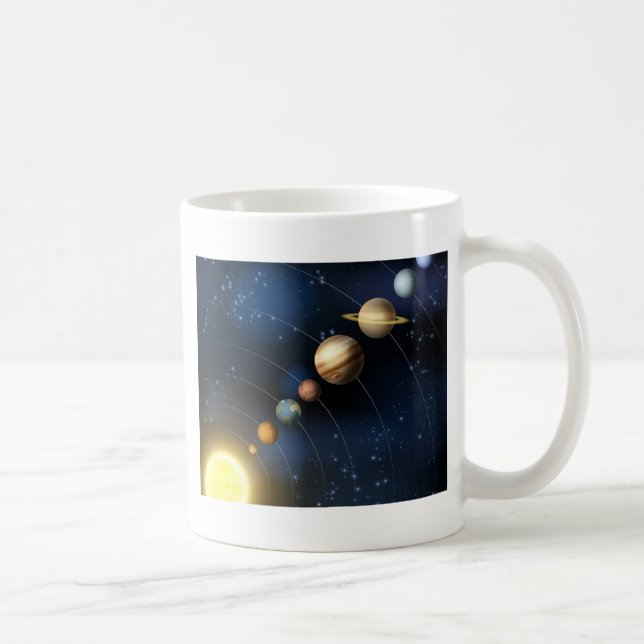 Solar system from space coffee mug (Right)