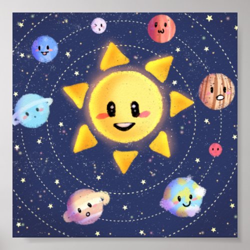 Solar System Galaxy Planets  Poster
