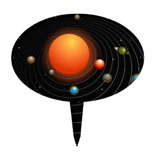 Solar System Graphic Cake Topper
