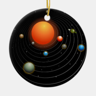 Solar System Graphic Ceramic Ornament
