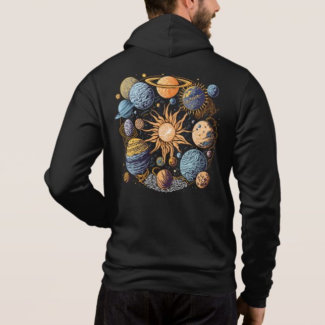 Solar System Graphic Design Hoodie (Back)