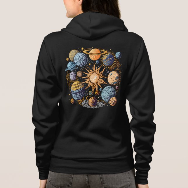 Solar System Graphic Design Hoodie (Back)