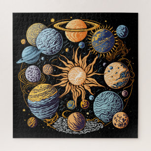 Solar System Graphic Design Jigsaw Puzzle