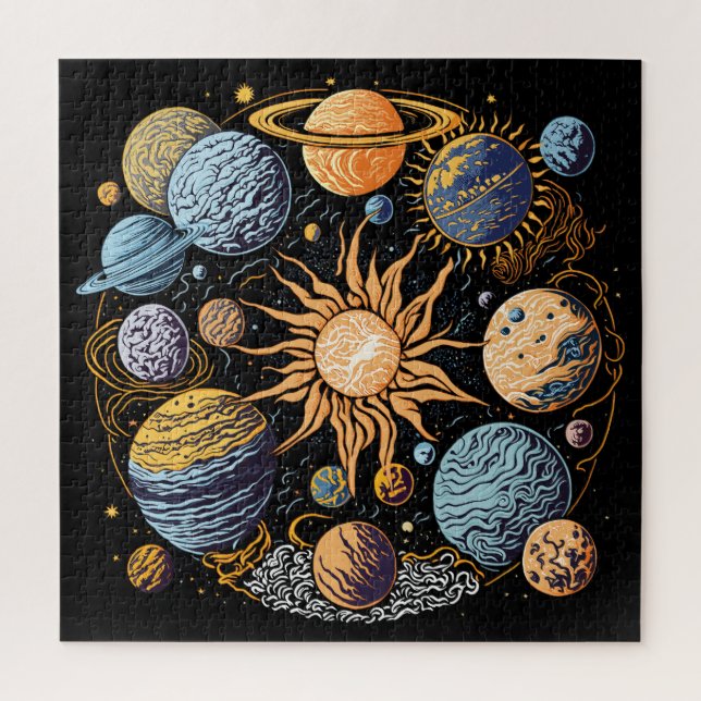 Solar System Graphic Design Jigsaw Puzzle (Vertical)
