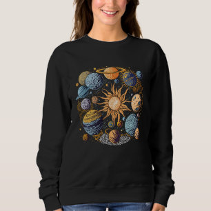 Solar System Graphic Design Sweatshirt