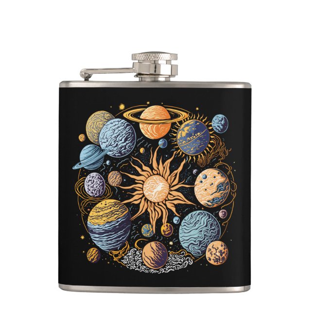 Solar System Graphic Flask (Front)
