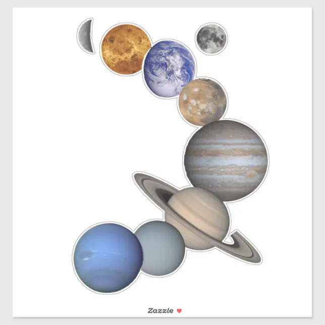 Sticker Character Solar System Solar System In Space Sticker | Zazzle