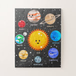 Solar System Kawaii Cute Planets Educational Art Jigsaw Puzzle at Zazzle