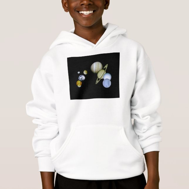 Solar System Kids Hooded Sweatshirt Science gift (Front)