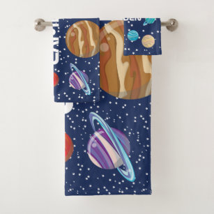 Solar System Bathroom Accessories Zazzle Solar System Kid S Personalized Bath Towel Set