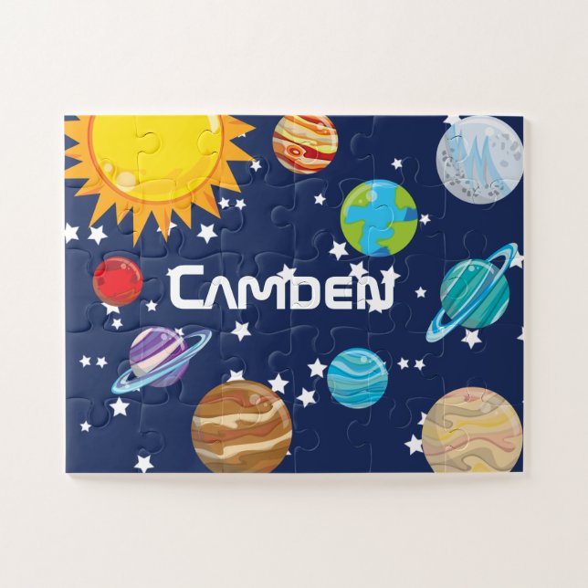 Solar System Kid's Personalized Jigsaw Puzzle (Horizontal)