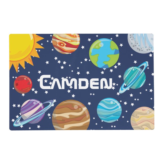 Solar System Kid's Personalized Placemat (Front)