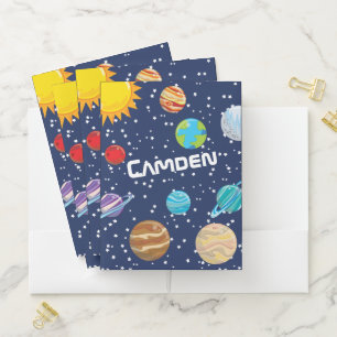 Solar System Kid's Personalized Pocket Folder