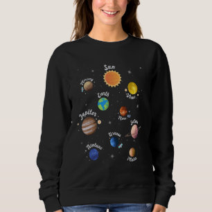 Solar System Kids Planets Outer Space Knowledge Sc Sweatshirt