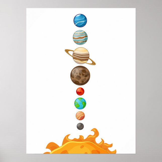 Solar System Kids Room Wall Art (Front)
