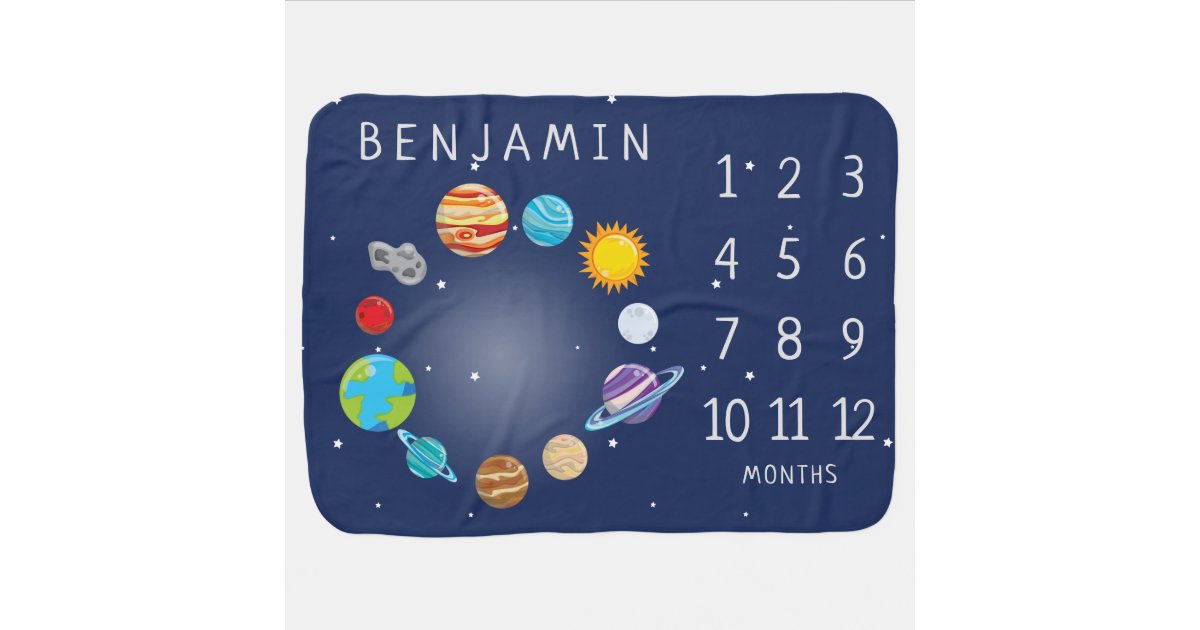 Solar System Milestone Monthly Outer Space Baby Baby Blanket Zazzle Com