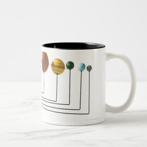 Solar system model on white background 6 Two_Tone coffee mug