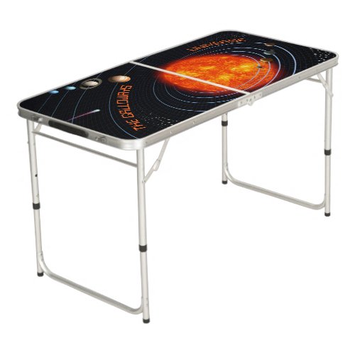 Solar System Monogram Sun Cosmic Stylish Beer Pong Table