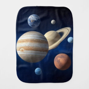 Solar System Montage Baby Burp Cloth