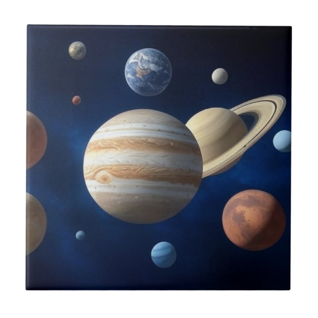 Solar System Montage Ceramic Tile (Front)