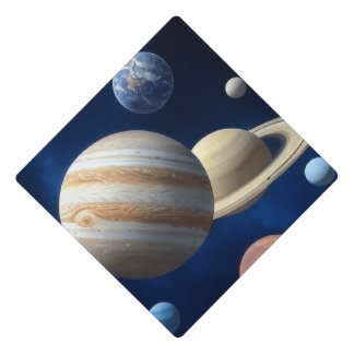 Solar System Montage Graduation Cap Topper