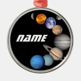 Solar System Montage JPL Photos - Customize Name Metal Ornament