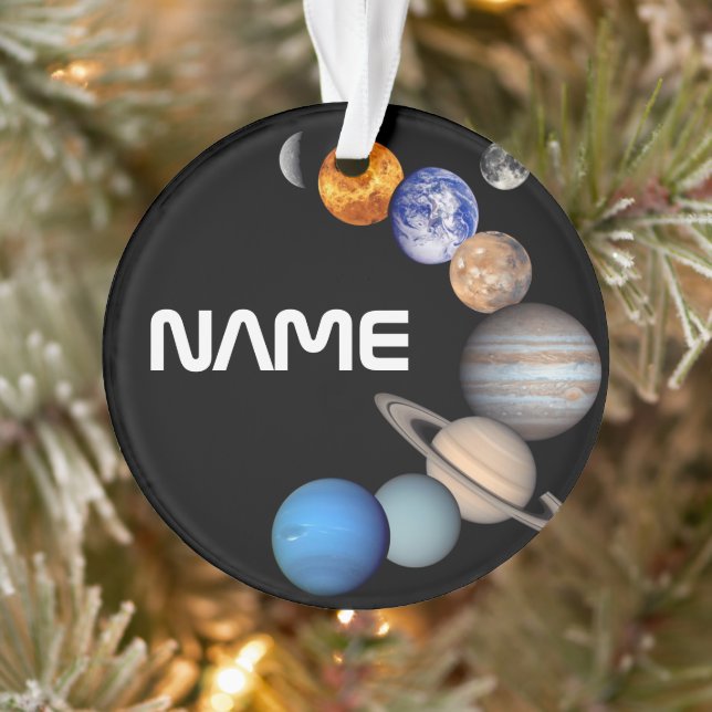 Solar System Montage JPL Photos - Customize Name Ornament (Tree)