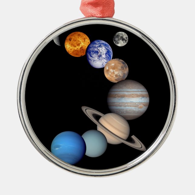 Solar System Montage JPL Planet Photos Metal Ornament (Front)