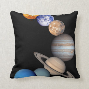 Solar System Montage JPL Planet Photos Throw Pillow