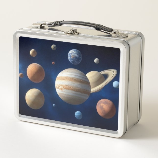 Solar System Montage Metal Lunch Box (Front)