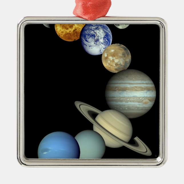 Solar System Montage Metal Ornament (Front)