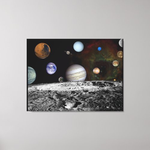 Solar System Montage of Voyager Images Canvas Print