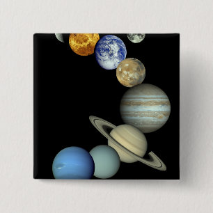 Solar System Montage Pinback Button