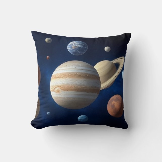 Solar System Montage Throw Pillow (Front)