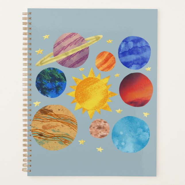Solar System Notebook | Space Planets Educational  (Front)