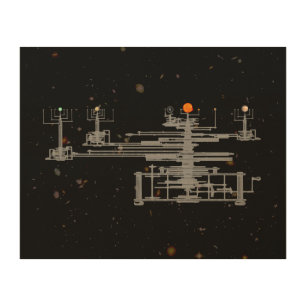 Solar System Orrery Planetary Earth Moon Planets Wood Wall Art